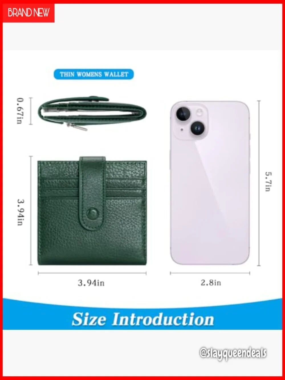 Genuine Leather Slim Bifold Wallet With Zipper Coin Pouch ID Window